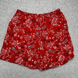 Columbia PFG Red Fish Flags Patriotic Men's Swim Beach Shorts Trunks Size‎ Small